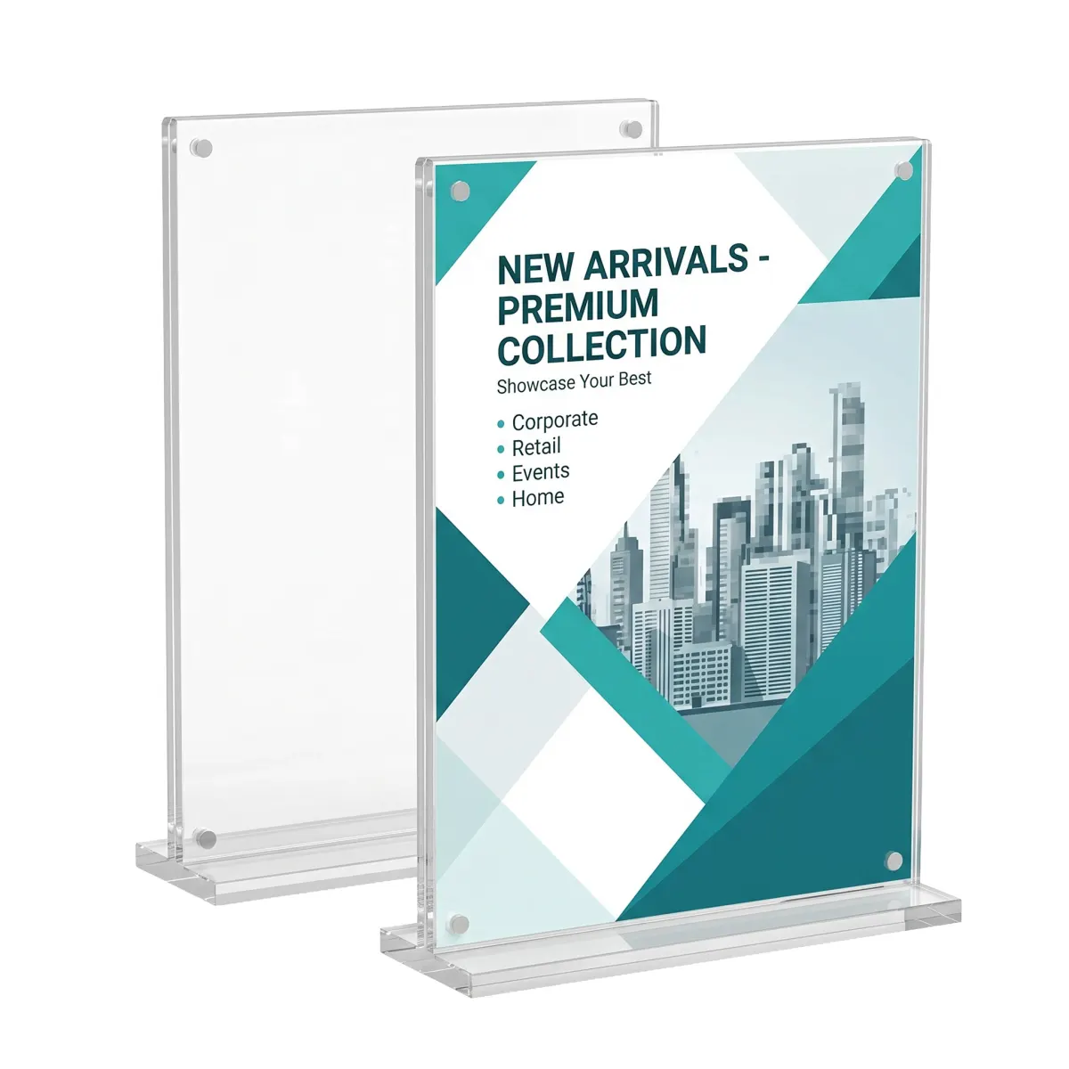 Vertical Magnetic Acrylic Sign Holder · 2 Pack