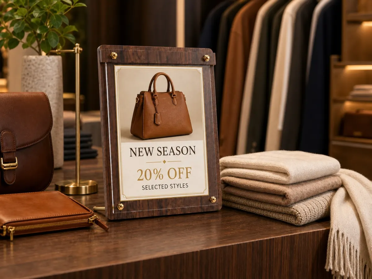 VISUP display showing a seasonal offer in a retail store