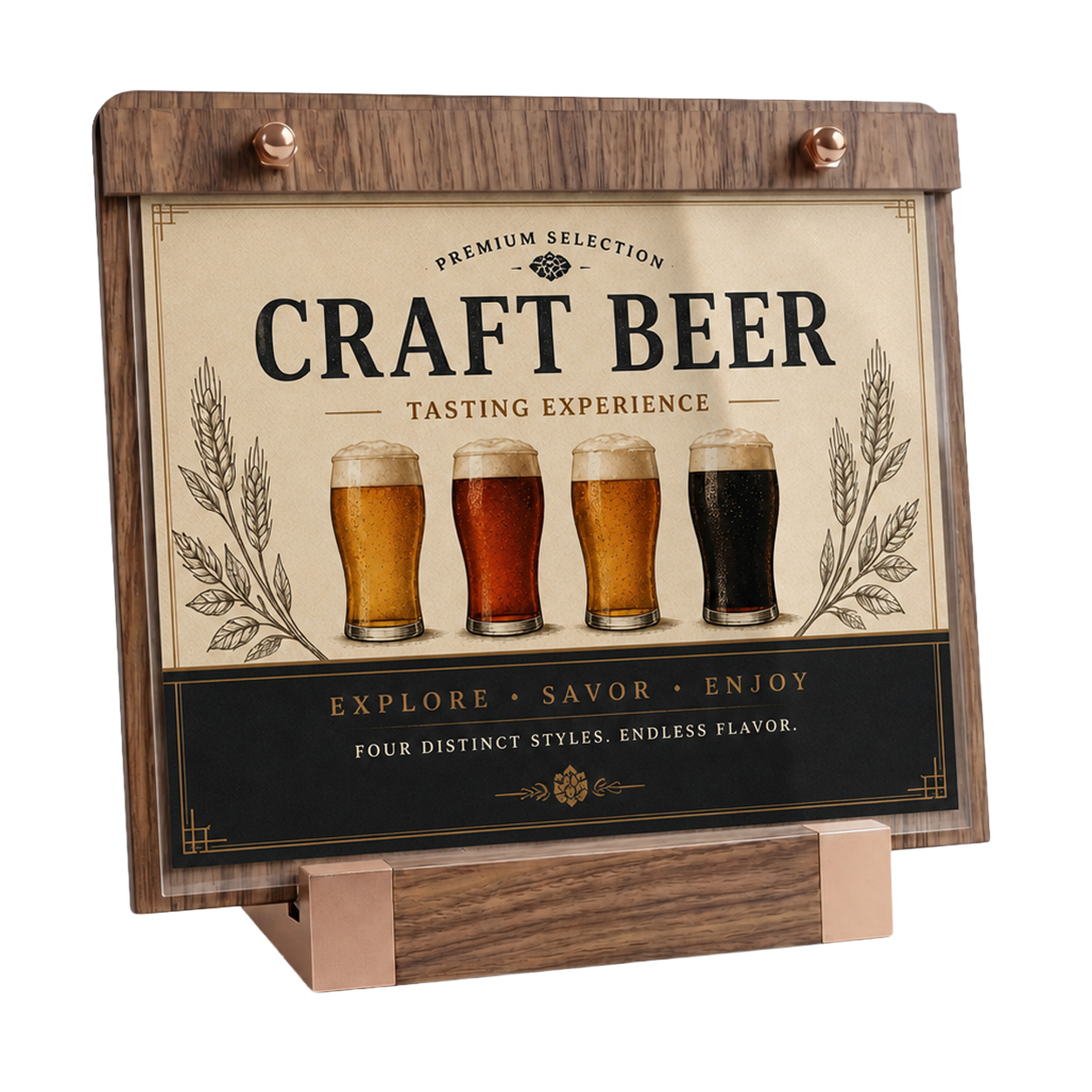 Slanted Wooden Sign Holder · Landscape