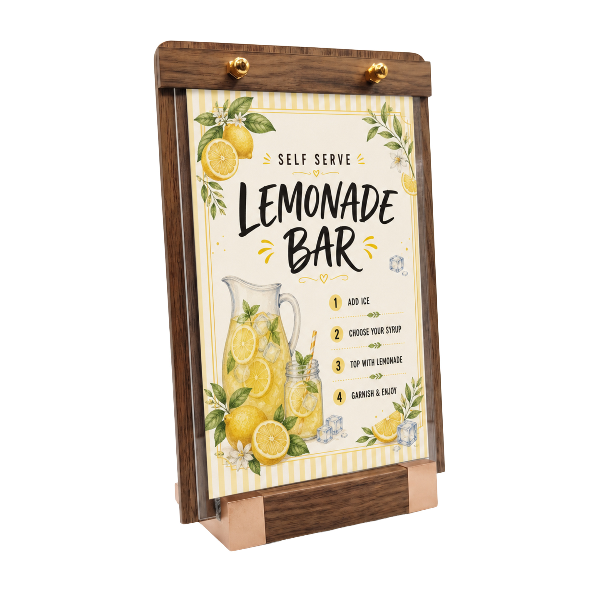 Slanted Wooden Sign Holder · Portrait